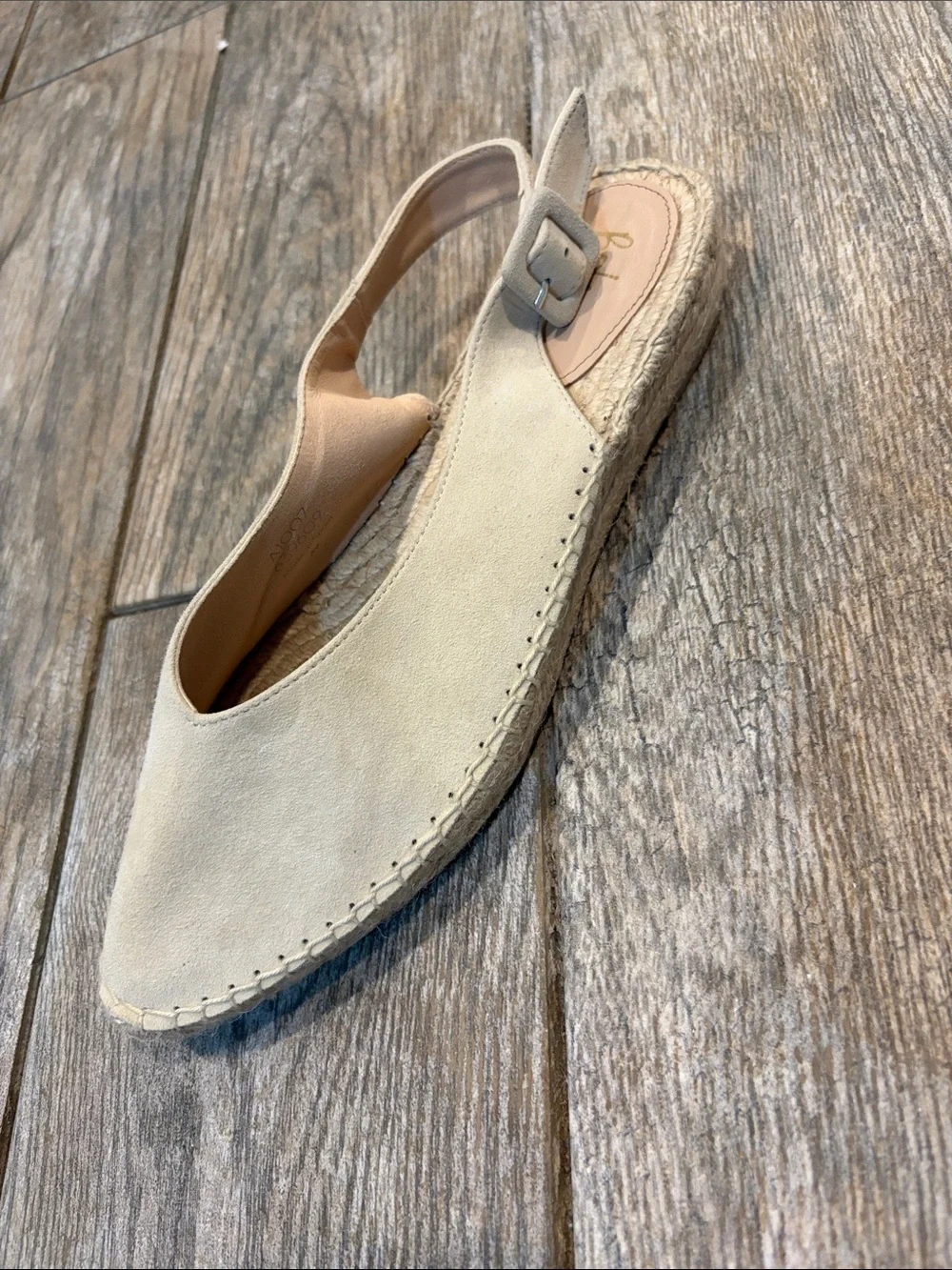 Boden Women’s Cream Espadrille Slingback Flats size 39 US 8